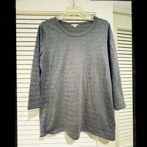 Sparkly 3/4 Length Grey Gap Top